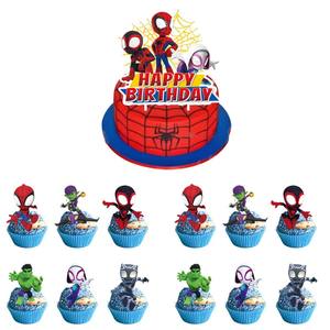 Spiderman y sus increíbles amigos tema Fiesta de feliz cumpleaños Banner taza pastel Topper juegos de globos de látex para niños - Product Image 4