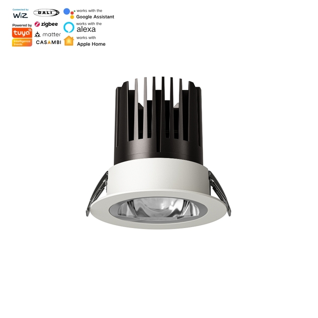 New Model Smart Zigbee Downlight Tuya RGB Matter Alexa Control Dimmable Smart Home Spotlight Anti-glare Ceiling Downlight