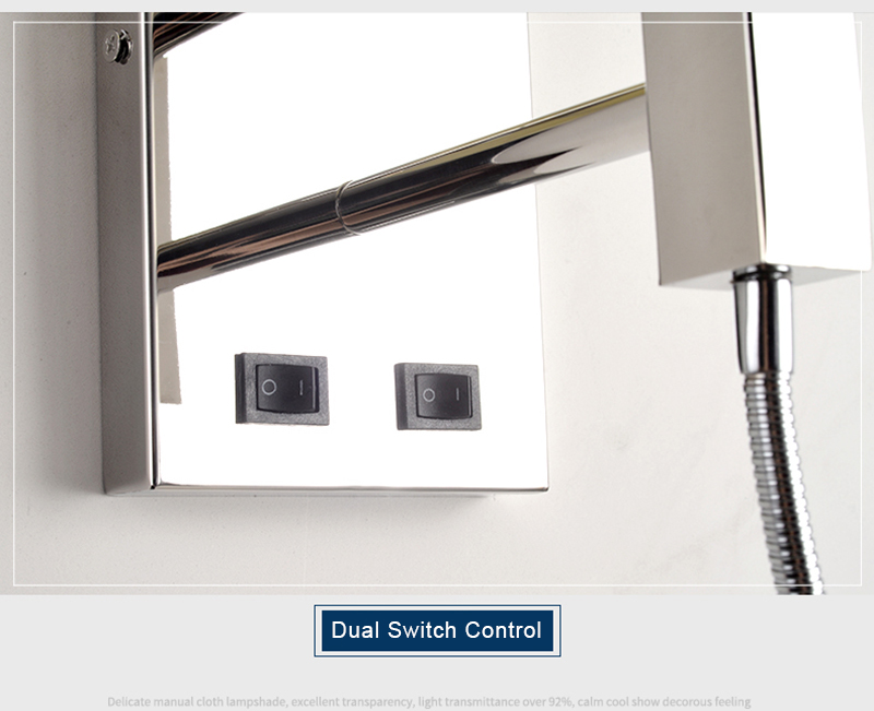 Modern Reading Wall light E27 Indoor Decorative Square Nordic Sconce Lighting Fixtures Hotel Fabric led Wall Lamp