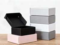 Boîte d'expédition en carton ondulé rose clair de différentes tailles, personnalisée, de qualité supérieure, découpée à la forme, pour emballage postal de cosmétiques