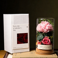 Rose séchée sous cloche en verre – Décoration élégante pour la maison, cadeau idéal pour la Saint-Valentin, la fête des enseignants, souvenir et occasions spéciales