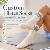 Chaussettes de Pilates confortables en coton antidérapantes, chaussettes de yoga à grip pour femmes, chaussettes de yoga mi-mollet, logo personnalisé