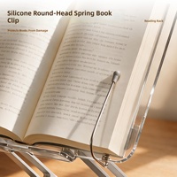 Support de bureau pliable et réglable en alliage d'aluminium et acrylique, rotation à 360°, pour tablette, ordinateur portable et livre, idéal pour les étudiants et le bureau