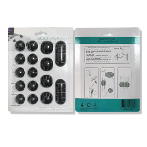 Confezione <span class=keywords><strong>da</strong></span> 24 Pezzi Organizzatore di Cavi <span class=keywords><strong>da</strong></span> <span class=keywords><strong>Tavolo</strong></span>, Clip Portacavi CC949 in Silicone Nero per Gestione Fili - Product Image 4