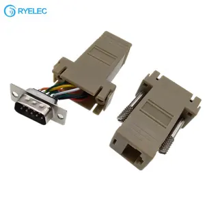 DB9 RS232 Adaptor Modular Jantan Ke RJ45 Female Pin Khusus Diterima