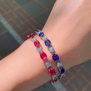 Fashion Jewelry Eco-friendly <b>Copper</b> Multicolor Zircon Fine Layered Link Chain Bracelets <b>Bangles</b> for Refined Premium Gift - Product Image 5