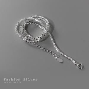 S925 <b>Silver</b> Korean Version Tulip <b>Necklace</b> with Sweet Synthetic <b>Pearl</b> Small Fresh Student Accessory D9322 - Product Image 4