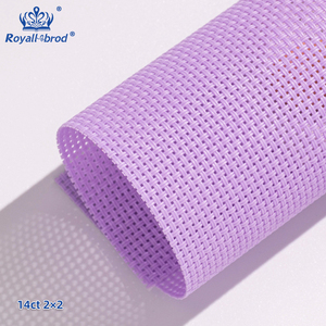 <span class=keywords><strong>Toile</strong></span> <span class=keywords><strong>Aida</strong></span> en plastique colorée 14CT pour broderie au point de croix, artisanat DIY, utilisation pour sacs, filles et garçons - Product Image 4
