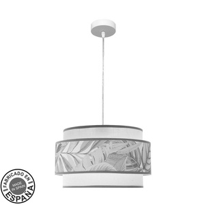 Lampada a sospensione 1xE27 bianca e grigia, dimensioni 40x40 cm, ideale per l'illuminazione decorativa in spazi interni. - Product Image 1
