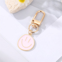 Llavero de Aleación con Cara Sonriente para Mujer, Personalizado en 7 Colores: Amarillo, Rosa, Azul, Negro, Esmalte, Hecho a Medida, Alta Calidad