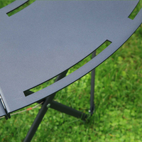 Table pliante de camping ronde robuste, diamètre 37,4'', en alliage d'aluminium, table de pique-nique portable pour l'extérieur