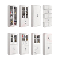 Armoire métallique durable et écologique à 4 portes, 2 tiroirs, en acier, avec serrure, moderne, pour bureau, maison, chambre, salle de sport, école
