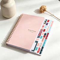 Agenda hebdomadaire non daté Myway 2026 avec suivi des habitudes, carnet de liste de tâches pour 52 semaines, objectifs hebdomadaires, couverture rose A5