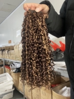 Pixie bouclés bruts super dourble dessinés faisceaux extensions de cheveux humains vietnamiens de couleur différente