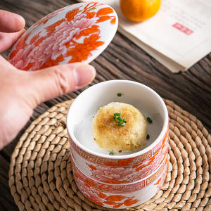Couvercle de bol multicouche en céramique de style japonais Petite vaisselle pour cuire à la vapeur des œufs Sauce à la crème pour le ragoût de dessert pour la table à manger de la cuisine - Product Image 4