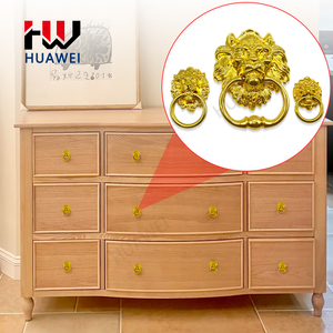 Tiradores de Puerta Decorativos con Forma de León Dorado de HUAWEI, Tiradores de Puerta con Cabeza de Animal - Product Image 6
