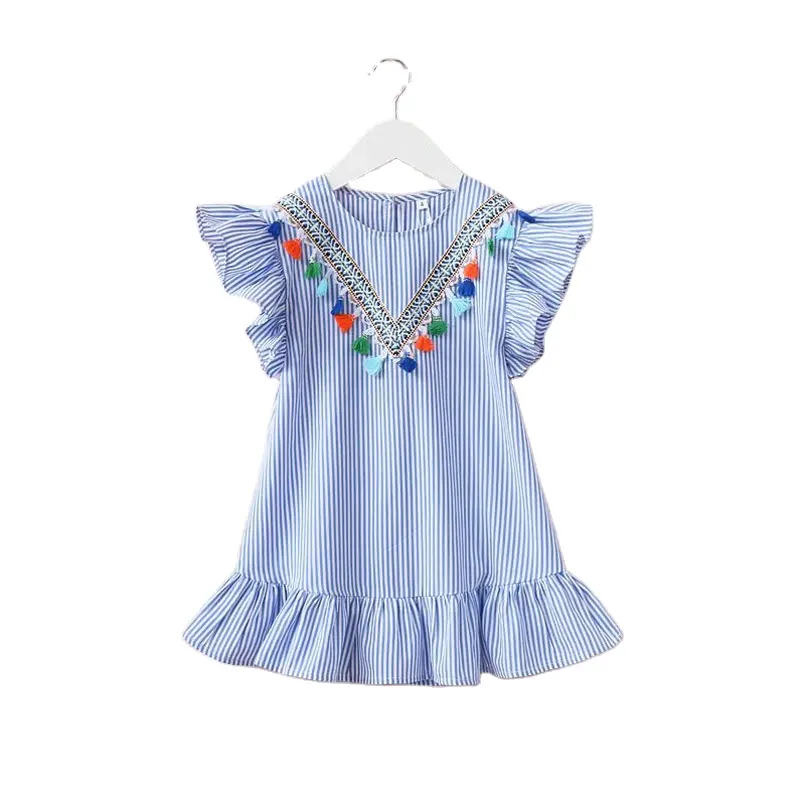 2021 весенние детские платья в горошек для девочек Хлопковое платье с длинным рукавом Милая Одежда для девочек От 3 до 7 лет