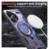 Coque de téléphone Redmi Note 13 Pro PLUS 5G 360 °   Étui hybride fin en TPU+PC avec support rotatif, béquille antichoc et poignée incluse
