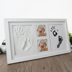 12 개월 아기 handprint 키트 및 발자국 사진 프레임/깨끗한 터치 아기 inkpads 사진 프레임