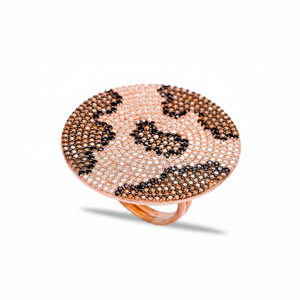 Leopard Stone Design <b>Ring</b> Round Charm <b>Ring</b> Turkish Wholesale 925 Silver Sterling Jewelry Trendy Fashion for Woman - Product Image 2