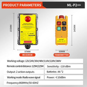 รีโมทคอนโทรลไร้สายอุตสาหกรรม ML-P2+ คุณภาพสูง สำหรับเครน รอก และวินซ์ - Product Image 3
