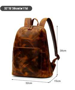 Brown Leather <b>Backpack</b> for <b>Women</b> with <b>Large</b> Capacity Storage Stylish Travel and Daily Use Design Comfortable Carrying Experience - Product Image 2