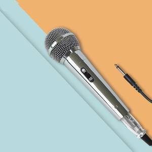 Micrófono Dinámico Inalámbrico para Sistema de Audio KTV en Casa, Amplificador de Potencia, Conferencias, Escenario, <span class=keywords><strong>Karaoke</strong></span> Clásico Plateado de Mano - Product Image 1