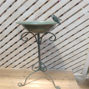 Support <span class=keywords><strong>pour</strong></span> <span class=keywords><strong>bassin</strong></span> à oiseaux en fer forgé fait main, style vintage créatif, sur pied haut, style vieilli, mangeoire à oiseaux - Product Image 5