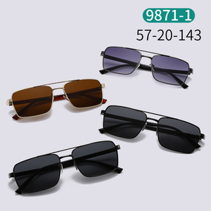 Double-Bridge Square Sunglasses Gold Frame Polarized UV400 For Fishing Driving Fashion - Product Image 3