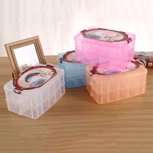 Extra <b>Large</b> Double Layer Plastic Storage <b>Box</b> With Compartments For Office Organizing And Craft Supplies - Product Image 3