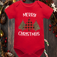 Combinaison de Noël pour bébé, rouge, manches courtes, en coton, barboteuse de Noël pour bébé, tenue de fête pour nouveau-né
