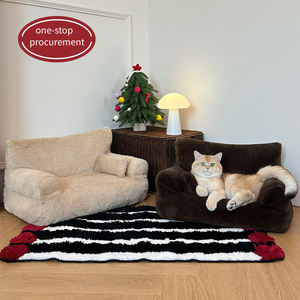 Katzen- & Hundebett Höhle Umweltfreundliche Baumwollfüllung Komplettset Abnehmbare Waschbare Plüschmatratze Hundebett für Alle Jahreszeiten - Product Image 2