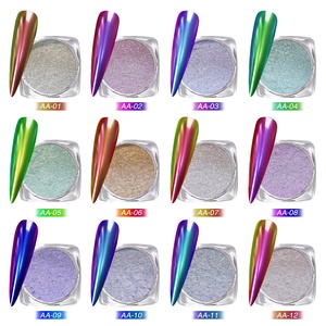 ผงกระจกวิเศษข้ามพรมแดน สีเปลี่ยนได้แบบออปติคอล แชมเมเลี่ยน ประกายเพชร โครม กลิตเตอร์สำหรับทำเล็บ ขายส่ง - Product Image 3
