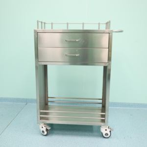 RVS hoogwaardig ziekenhuis meubilair medische <span class=keywords><strong>trolley</strong></span> kar apotheek bezorgwagen 4 stille wielen 100 lb draagvermogen - Product Image 1