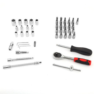 Pacha công cụ 46pcs tự động sửa chữa công cụ Kit 1/4-inch ổ cắm thiết lập Ratchet mô-men xoắn cờ lê kết hợp bit một bộ các phím Chrome Vanadi - Product Image 2