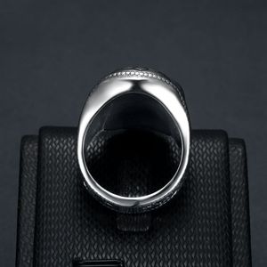 Retro Punk Style Stainless Steel Engraved Skull <b>Ring</b> <b>For</b> <b>Men</b> Halloween Jewelry <b>Silver</b> Tone Size Us - Product Image 3