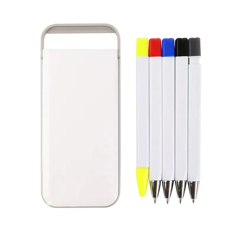 Ucuz 5 in 1 vurgulayıcı seti kalem vurgulayıcı kalem seti özel renk ve Logo kalem seti