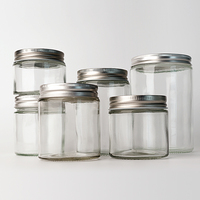 Cornichon Miel Confiture Pot Épice Récipient De Stockage Des Aliments Pot En Verre Hermétique Rond Avec Couvercle En Métal