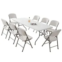 Portable Plastic Folding Table, Outdoor Furniture, Party