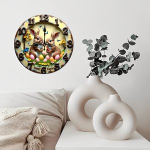 Round Wooden Wall <b>Clock</b> 25cm <b>Silent</b> Quartz Home Hotel Decoration - Product Image 4