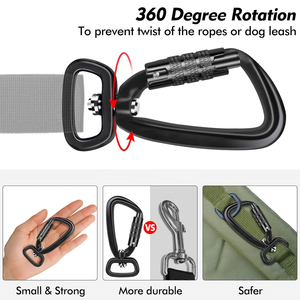 Fermaglio girevole 4KN per guinzaglio per cani, gancio a scatto Anti-torsione per Auto in lega di alluminio per guinzaglio per animali domestici - Product Image 2