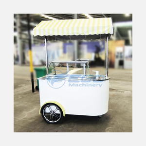 Customized Logo Commercial Snack Fruit Beige <b>Canopy</b> Food Truck Trolley Mobile Commercial Street Vending Cart Ice Cream Cart - Product Image 1