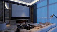 En gros 120 pouces Blanc Cinéma Écran Matériel Motorisé Au Sol Hausse projecteur écran pour 4K système de cinéma maison