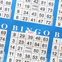 Tarjetas de Bingo Reciclables de Gran Tamaño a Todo Color, 75 Bolas, con Códigos de Barras de Colores Personalizados, Impresión Digital, Papel Offset, Laminado con Película