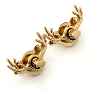 Chiusura a Forma di Cervo Dorato Cloxy con Chiusura a Torsione per <span class=keywords><strong>Borse</strong></span>, Borsette in Pelle, Decorazione per <span class=keywords><strong>Borse</strong></span> da Donna, Accessori Metallici Fai-da-Te - Product Image 1