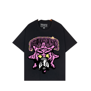 Camisetas de Gran Tamaño de Alta Calidad, Tejidas, 100% Algodón, Estampadas, para Hombre, Estilo Y2K, Vintage, con Patrón Glo Gang - Product Image 1