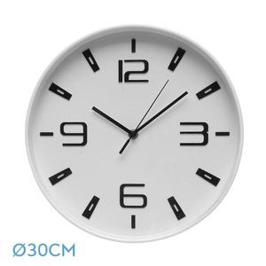 Reloj de pared blanco, movimiento continuo, diseño minimalista, ideal para decoración y organización del hogar. - Product Image 1