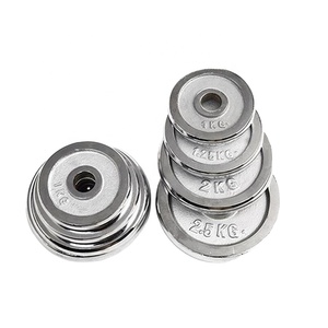 Disco de placa de peso con <span class=keywords><strong>mancuernas</strong></span> Placa recubierta de cromo de 28 mm Placa de peso con <span class=keywords><strong>mancuernas</strong></span> de hierro fundido plateado - Product Image 3