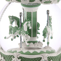 Style classique 150MM Morandi vert carrousel boule de neige Globe d'eau musicale décoration de noël