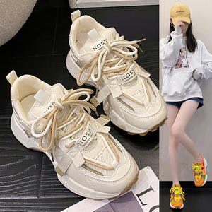 Women's Winter New Student Running Sneaker Fashion Trend Mesh Breathable <b>Soft</b> Bottom with Lace-Up Closure <b>Shoes</b> - Product Image 5